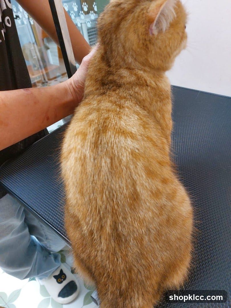 Grooming a cat
