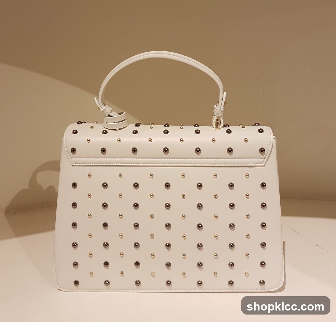 White studded handbag