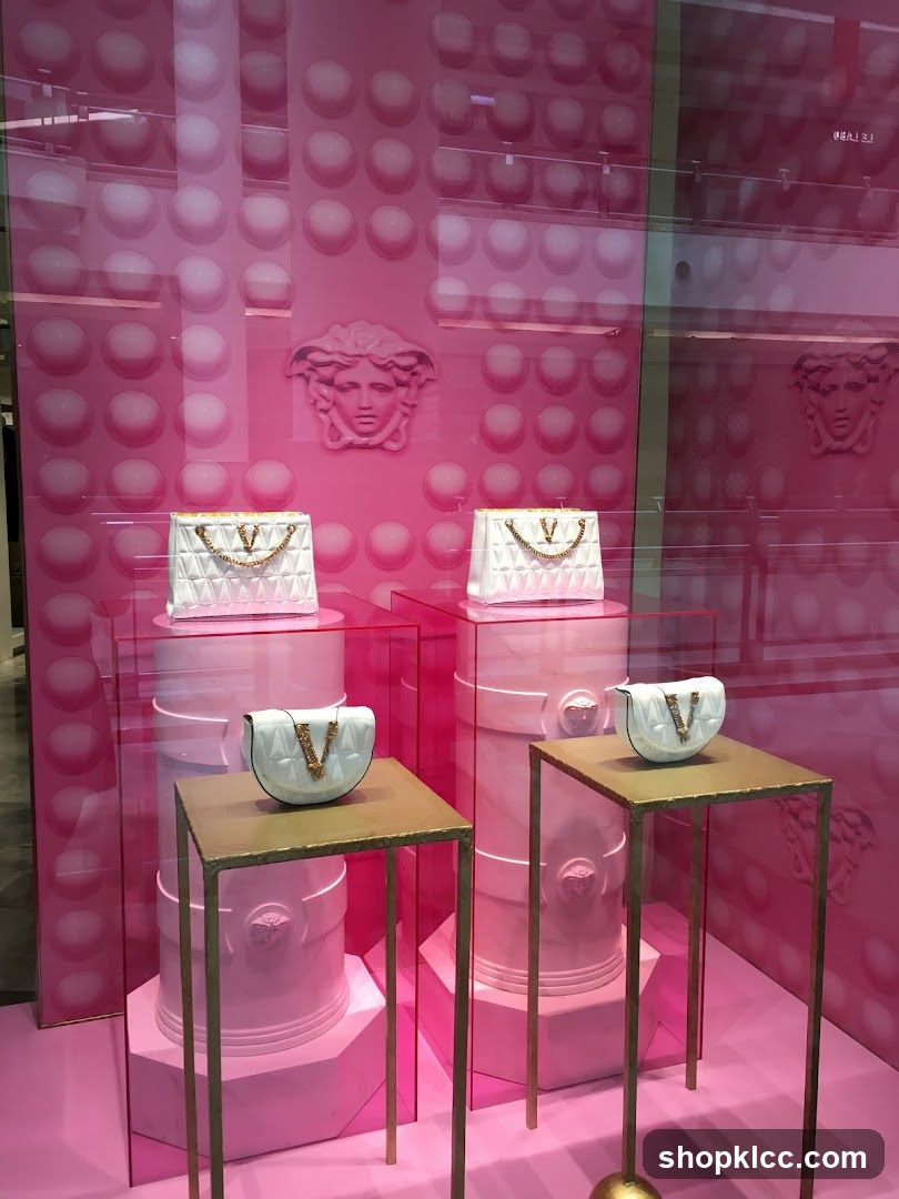 Versace Handbags in Window Display