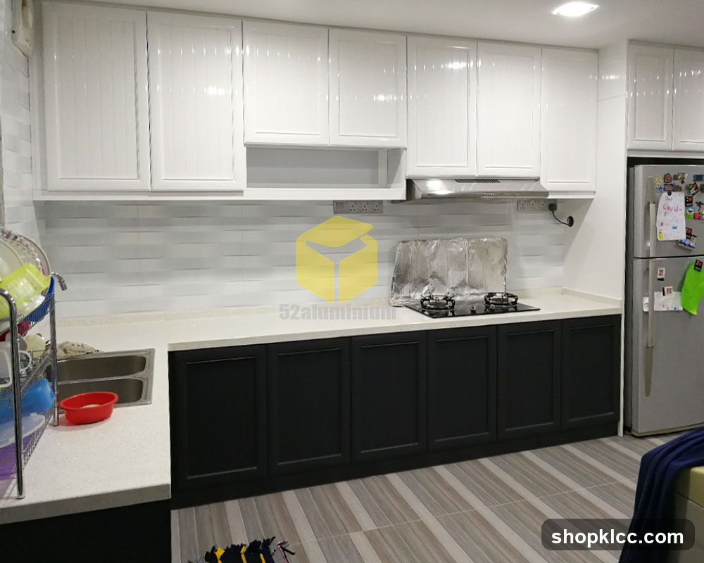 Modern Kitchen with White and Black Cabinets