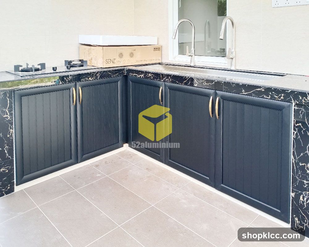 Modern Kitchen Countertop with Sink and Stove