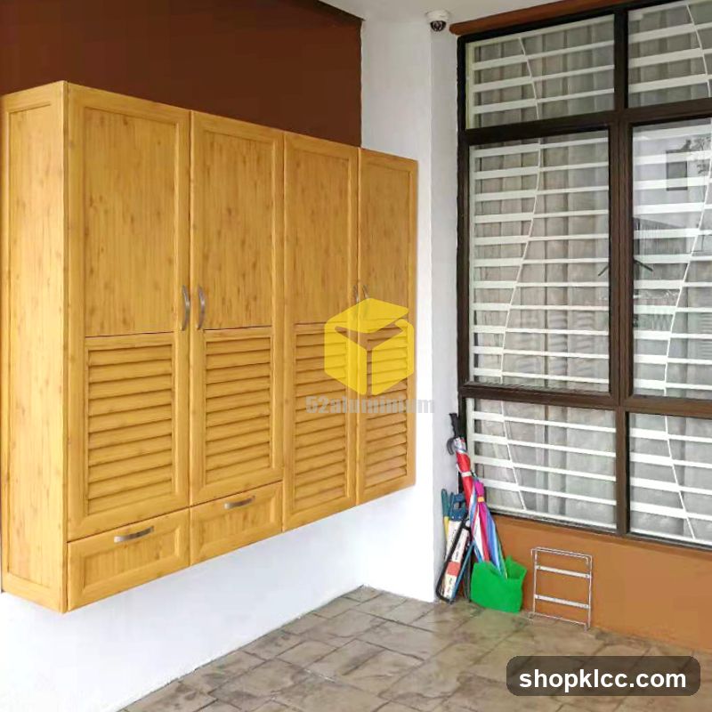 Wall-mounted cabinets with louvered doors