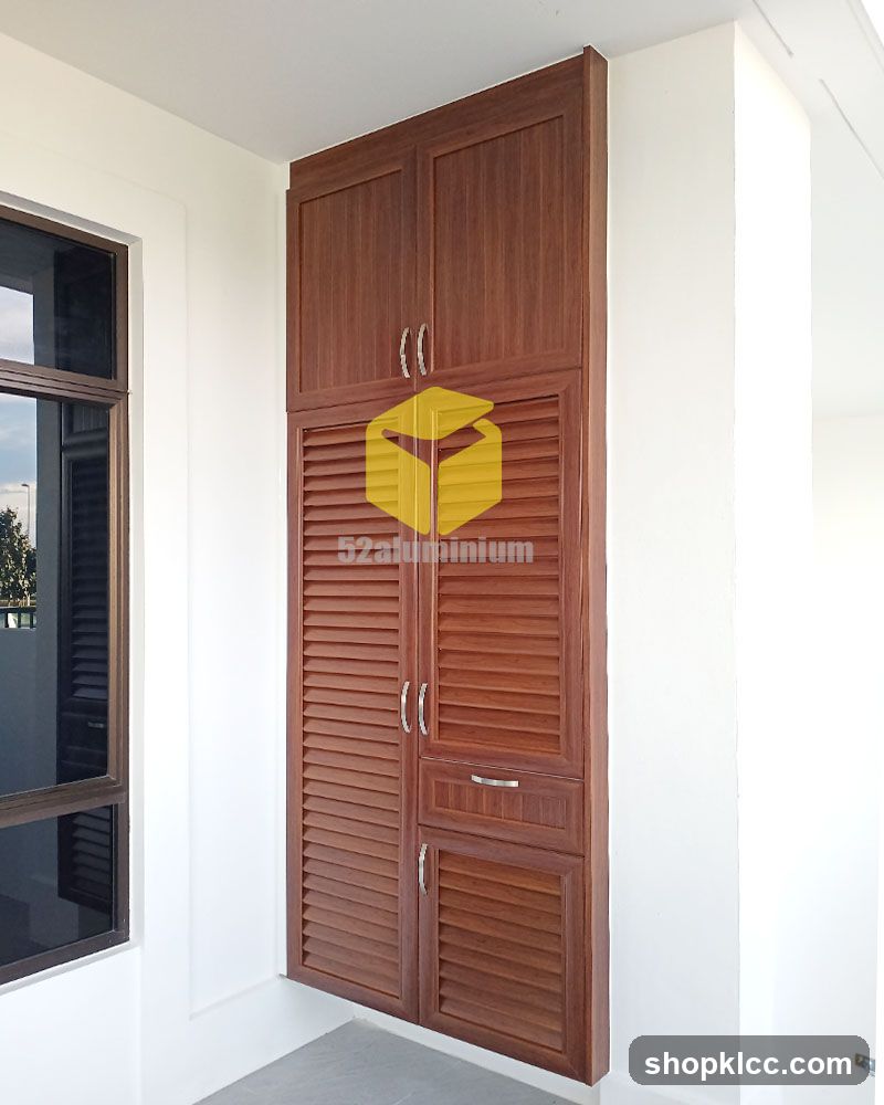 Wooden Cabinet with Logo