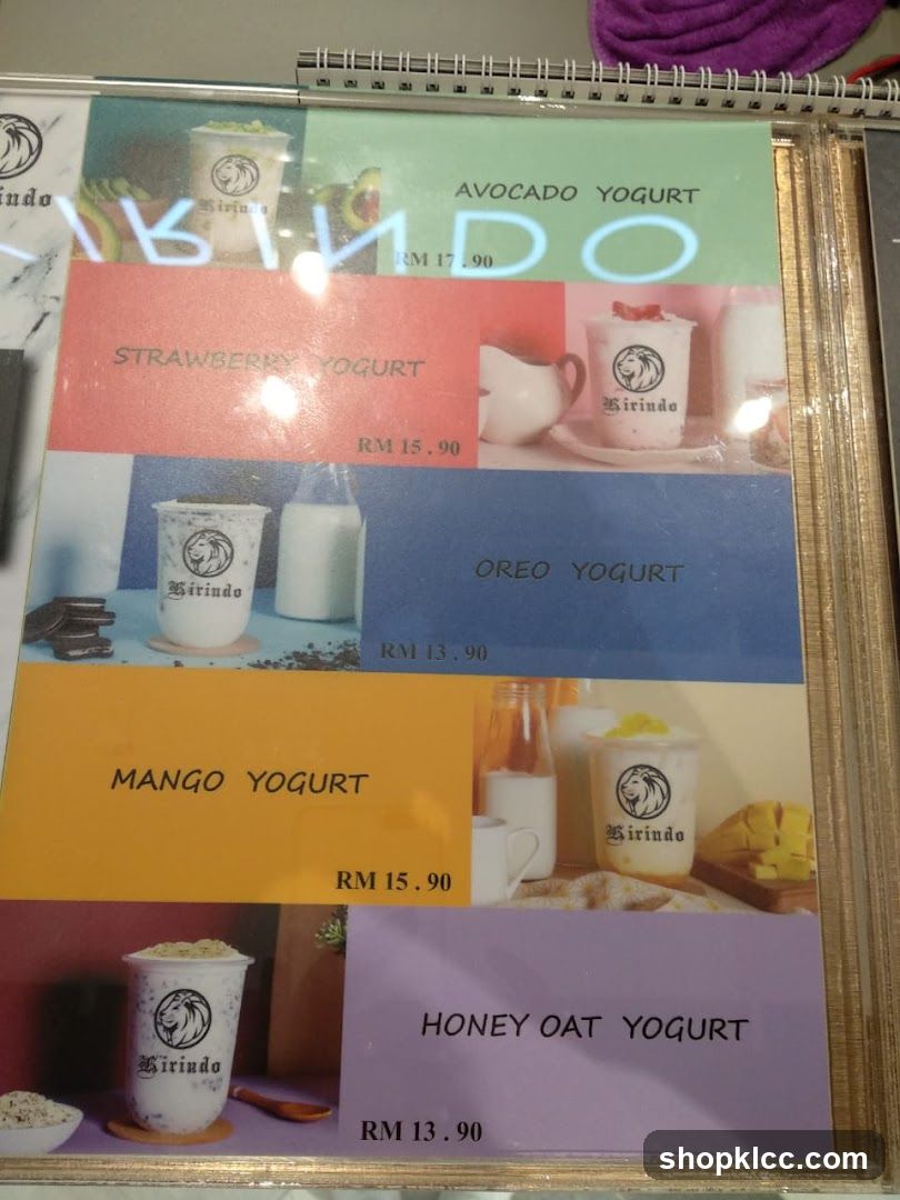 Yogurt Menu