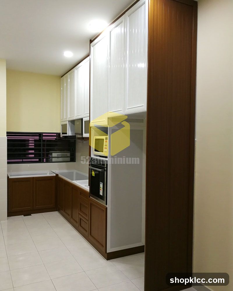 Modern Kitchen with White and Wood Cabinets