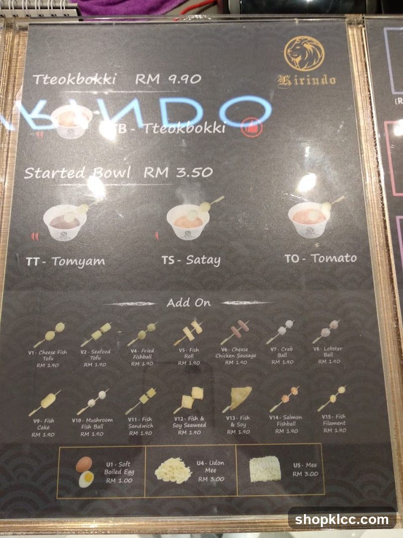 Kirindo Menu