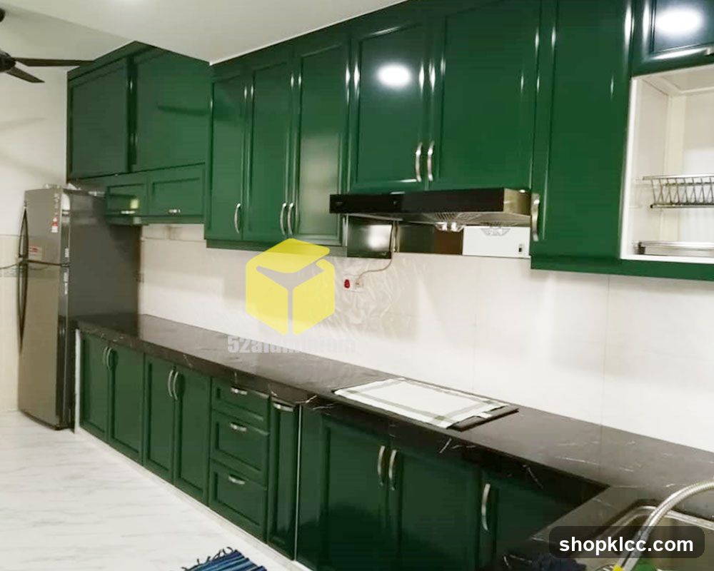 Modern Kitchen with Green Cabinets