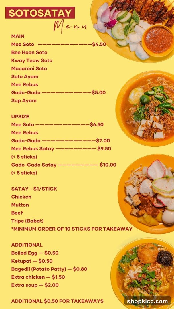 SOTOSATAY Menu
