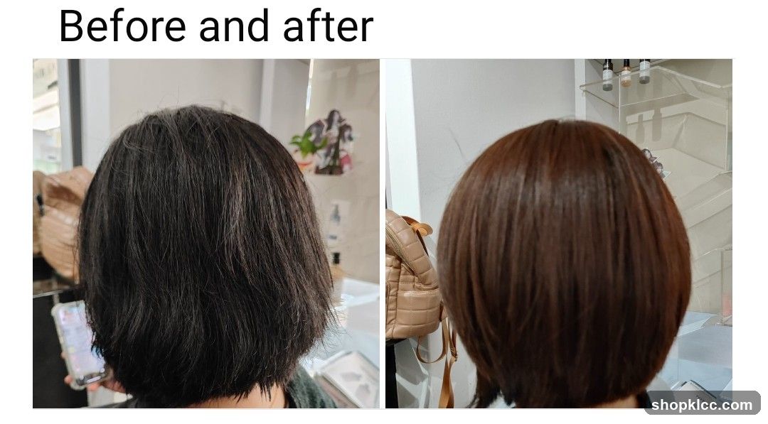 Before and after hair transformation