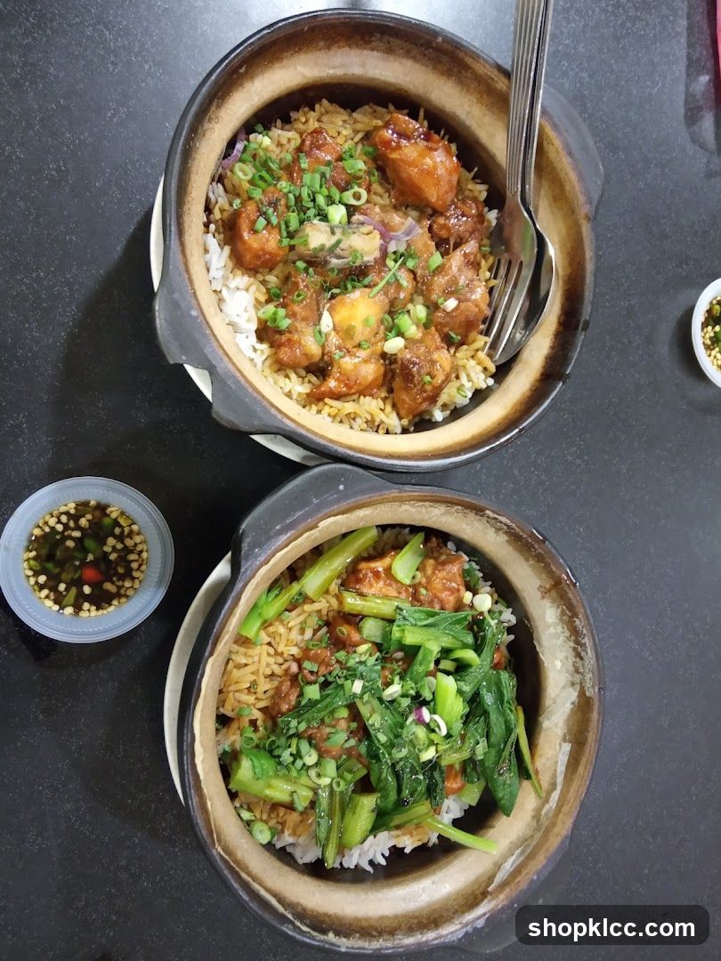 Food served in clay pots