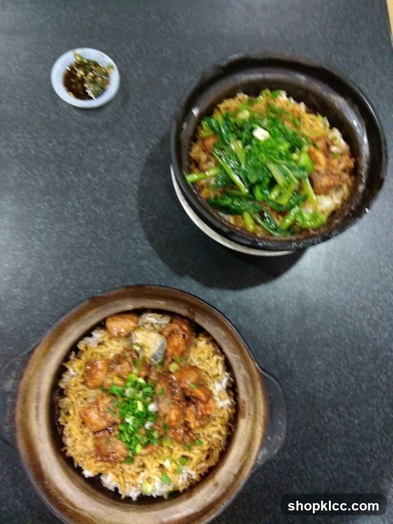 Food served in clay pots