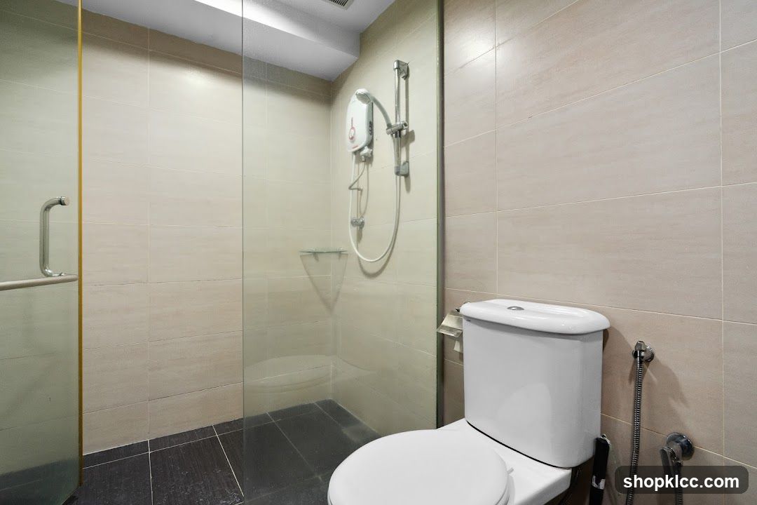 Modern Bathroom with Toilet and Shower