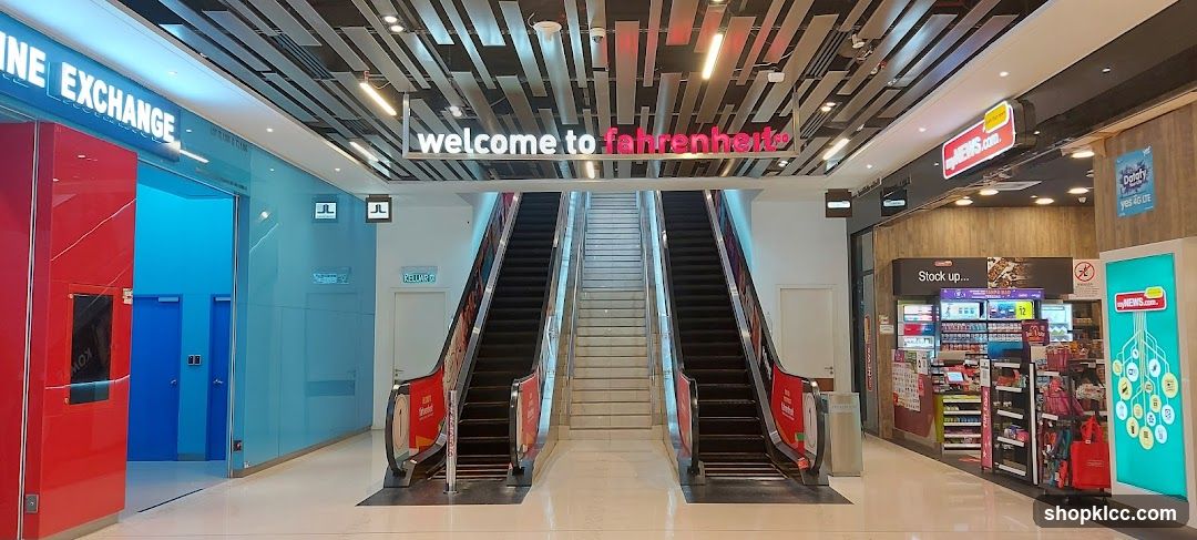 Escalators and Shops in a Mall