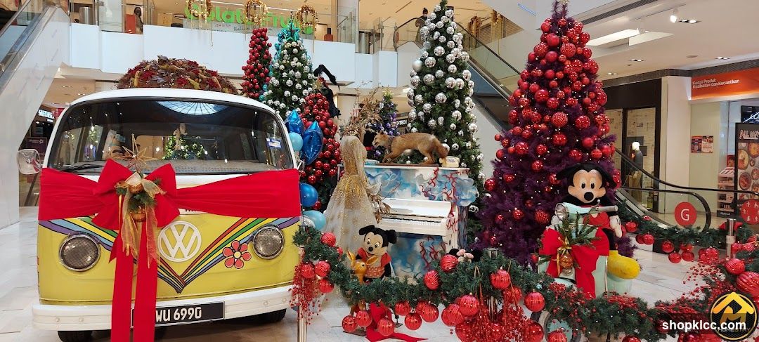 Christmas Display with VW Van and Disney Characters
