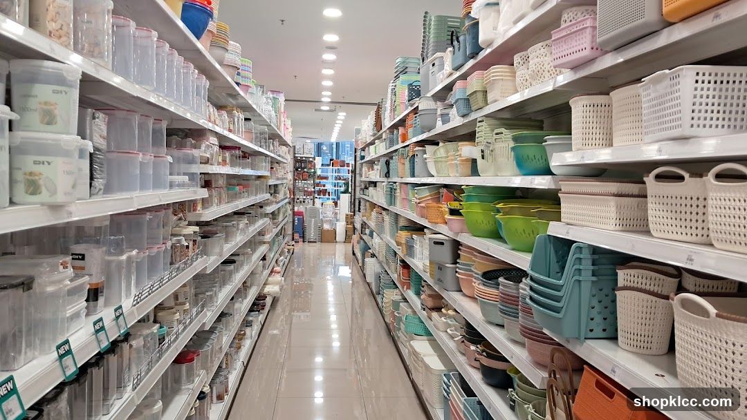 Aisle of Storage Containers and Baskets
