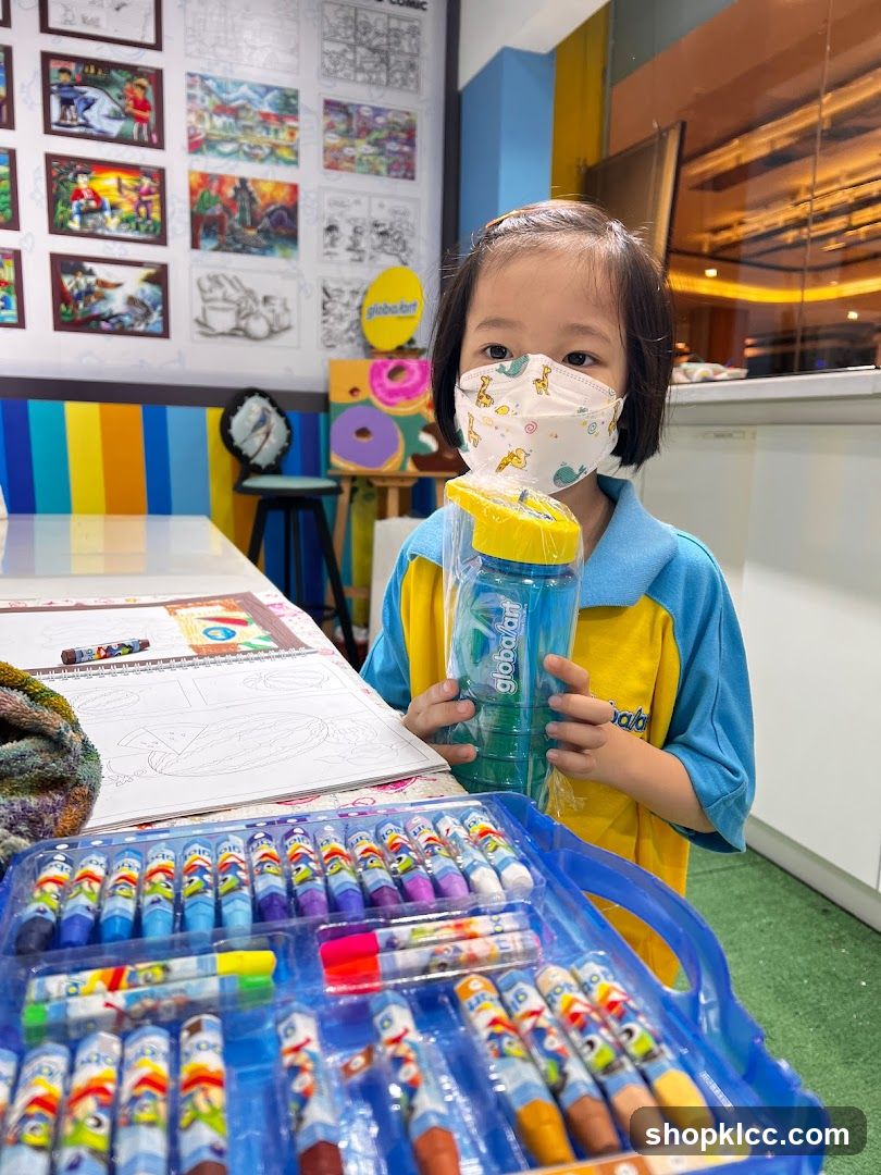 Child with art supplies