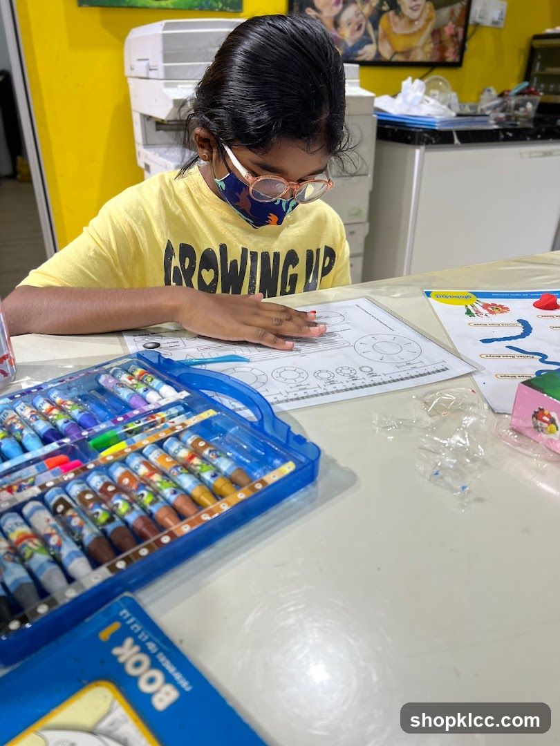 Child doing art activity