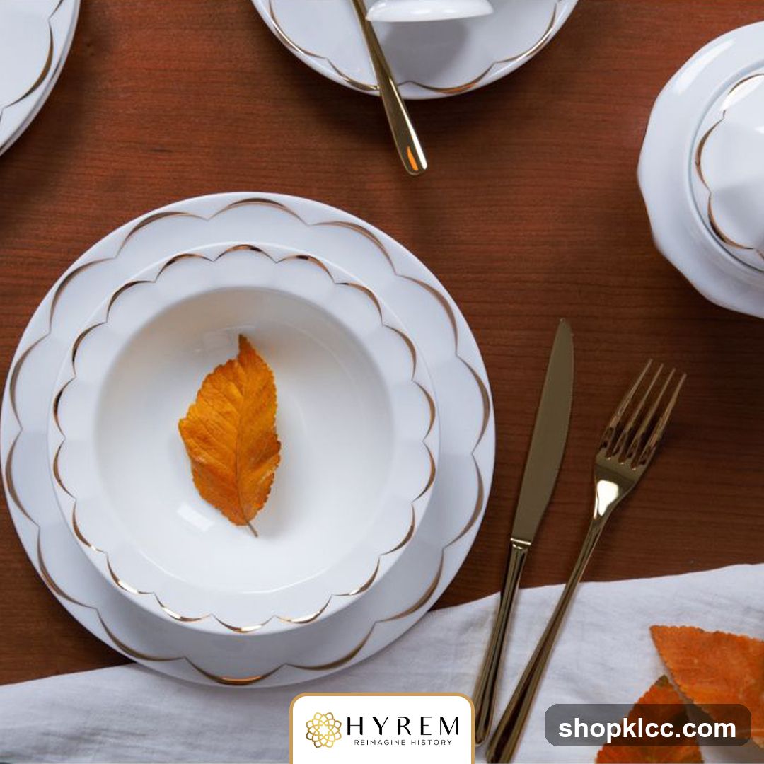 Table Setting with Autumn Leaf