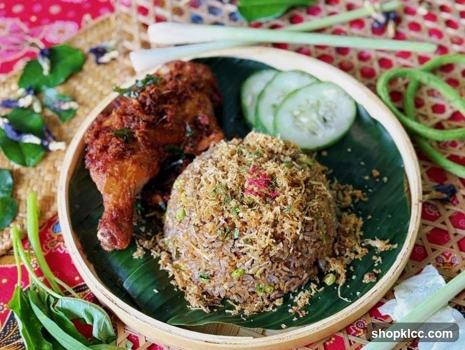 Fried Chicken with Rice and Cucumber Slices