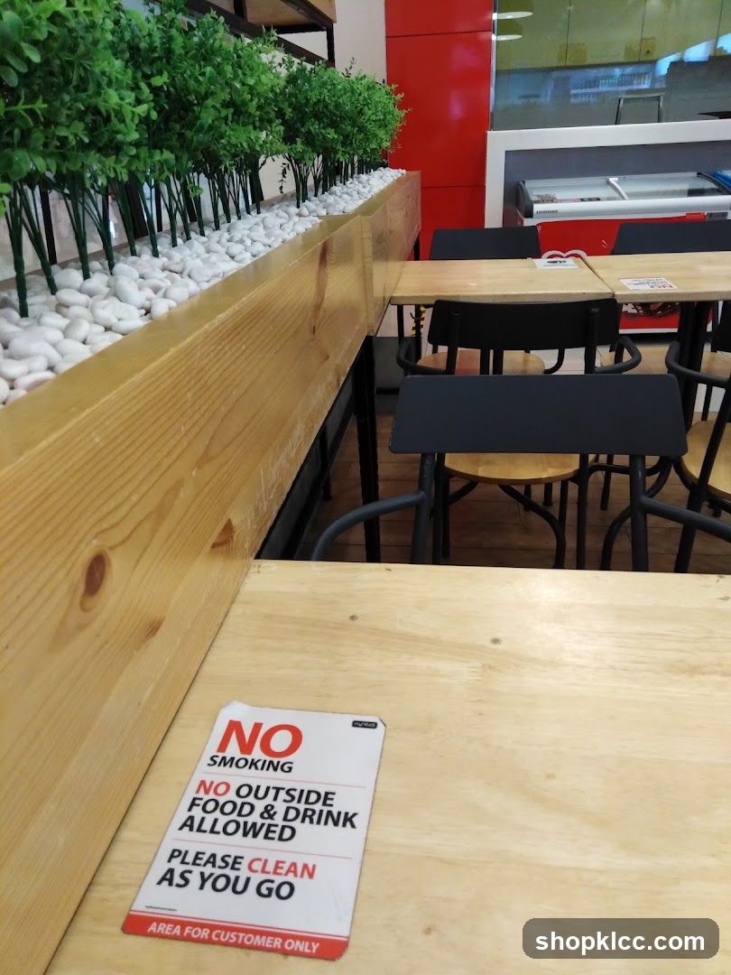 Restaurant Interior with Signage