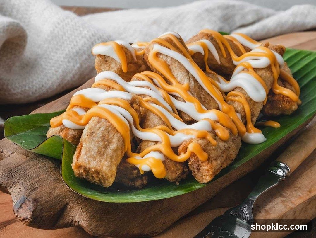 Fried Snacks with Cheese and Cream Sauce