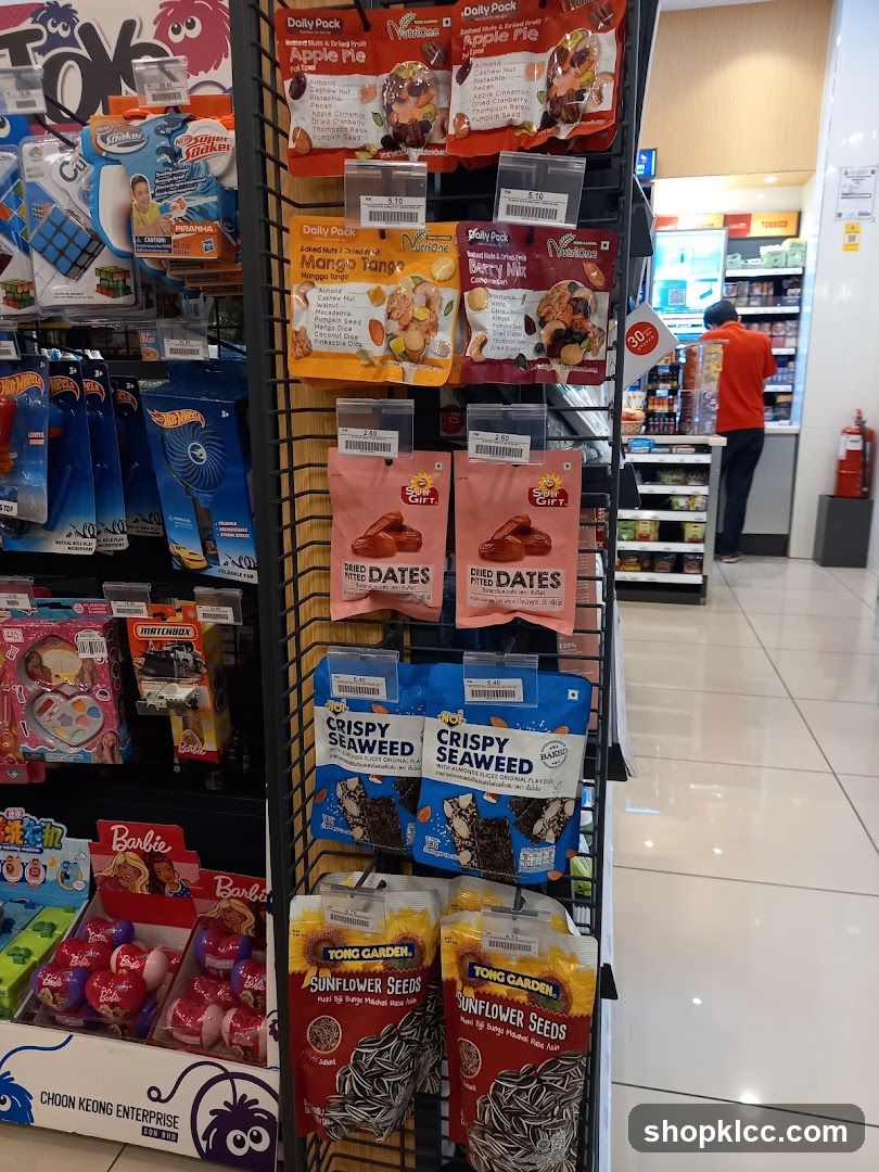 Snack aisle in a convenience store