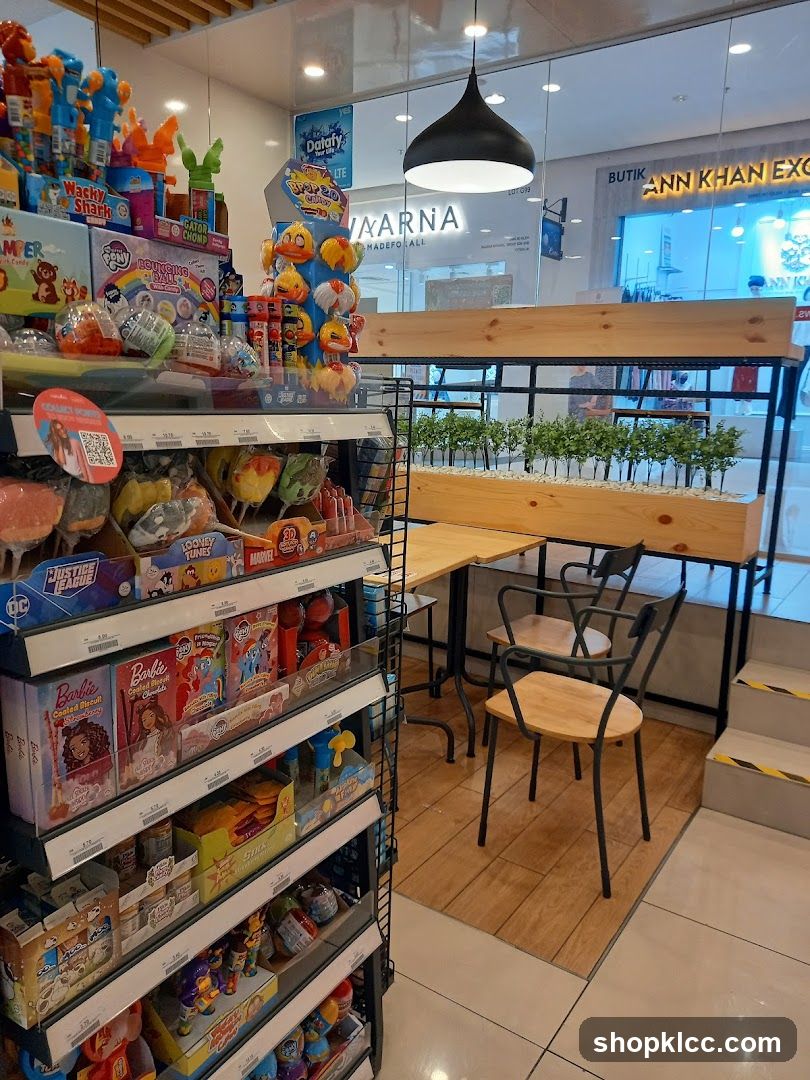 Store Interior with Shelves of Toys and Seating Area