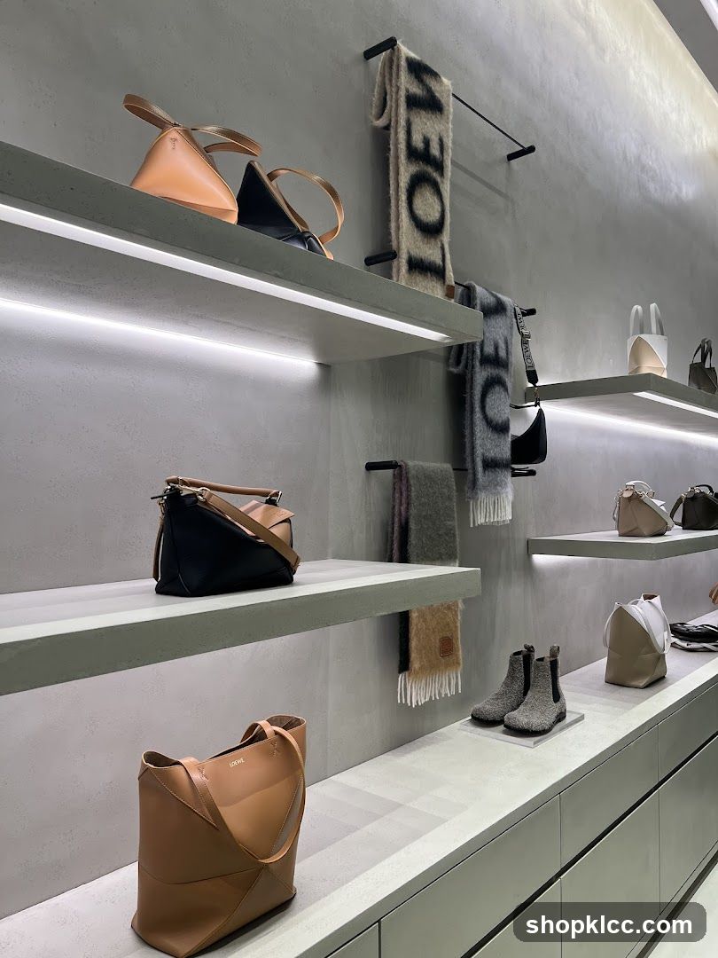 Luxury Handbags and Scarves Display