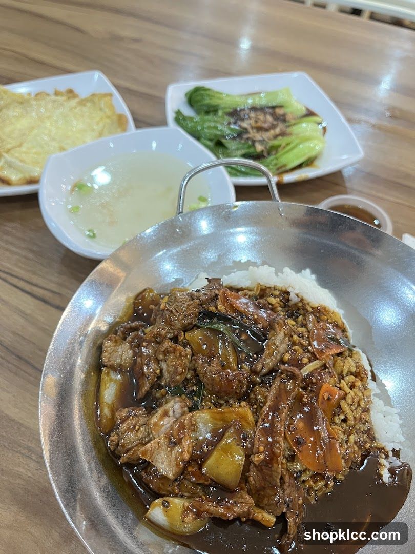 Beef with Rice and Side Dishes
