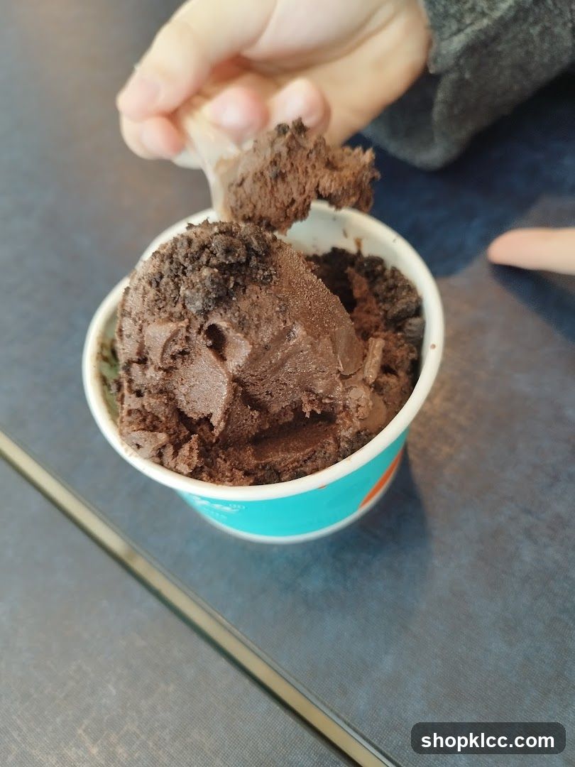 Chocolate Ice Cream with Cookie Crumble
