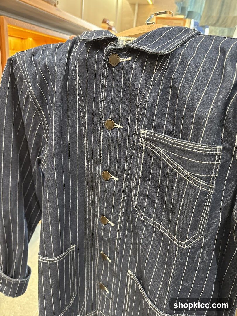 Denim Jacket with Pinstripes