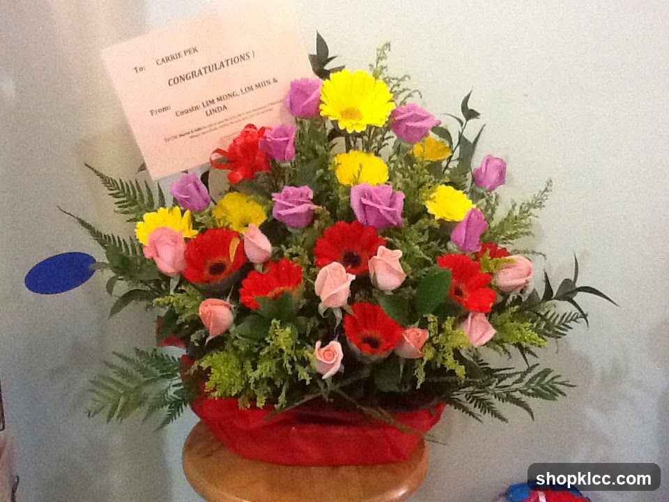 Flower Arrangement with Congratulations Card