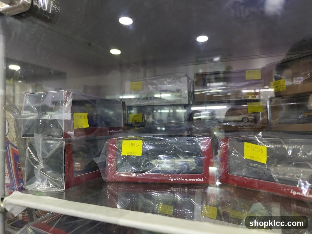Diecast Model Cars in Display Case