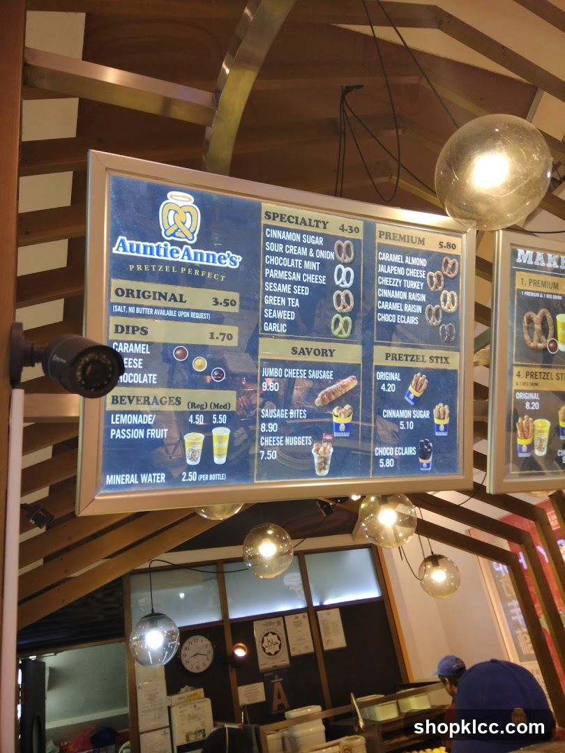 Auntie Anne's Pretzel Perfect Menu