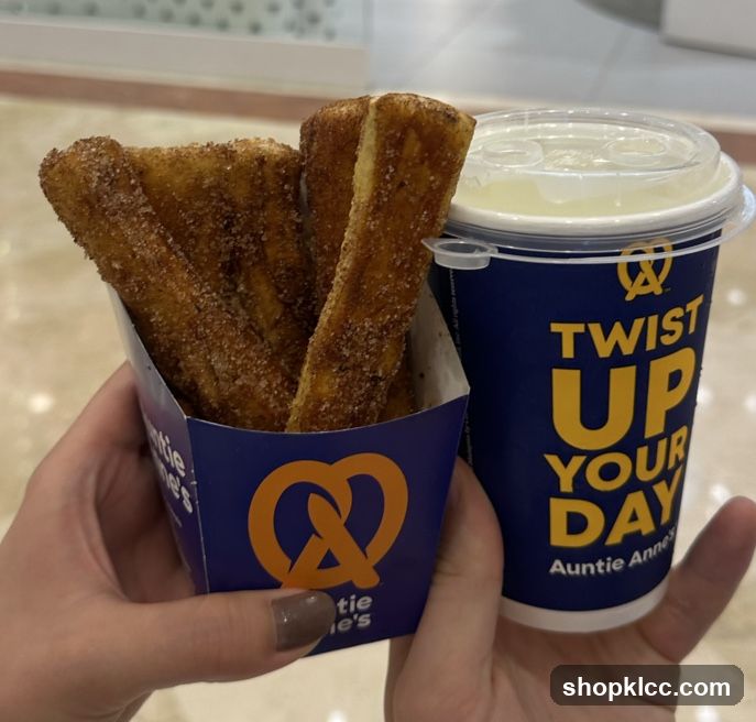 Cinnamon Sugar Pretzel Bites and Drink