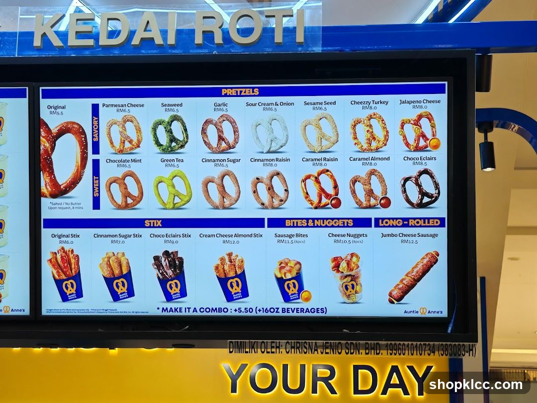 Auntie Anne's Menu