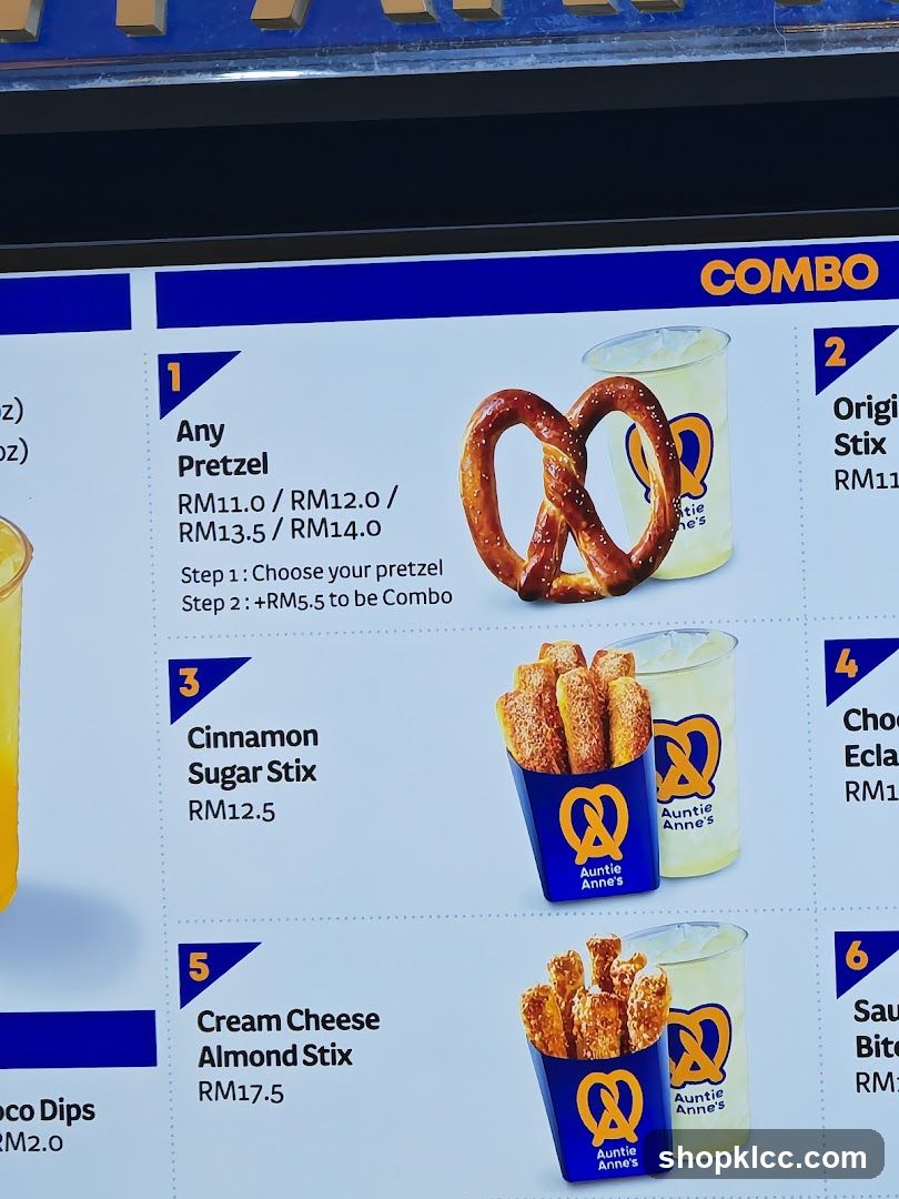 Auntie Anne's Combo Menu