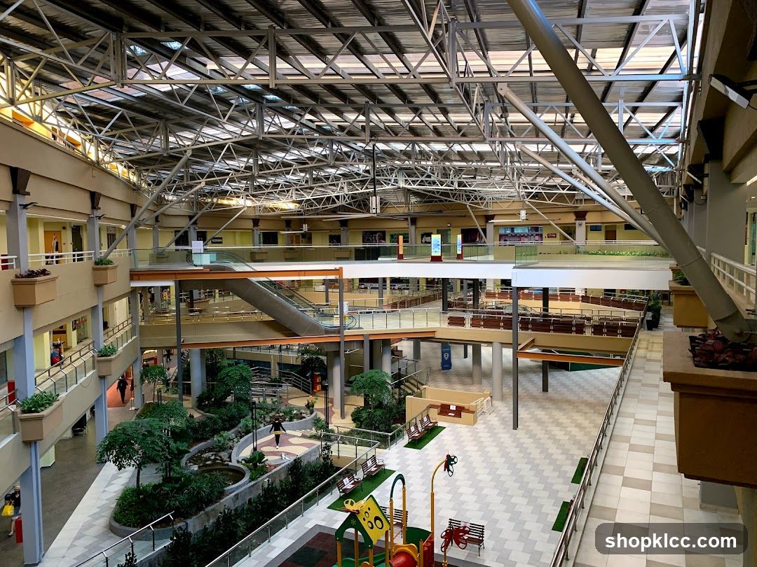 Interior of a multi-level shopping mall