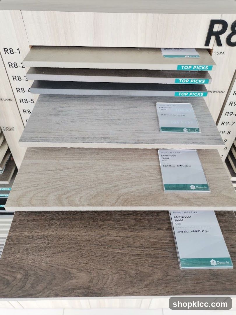 Wood-look Tiles Display