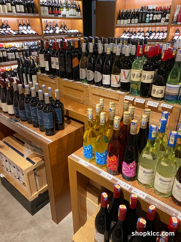 Wine bottles on display