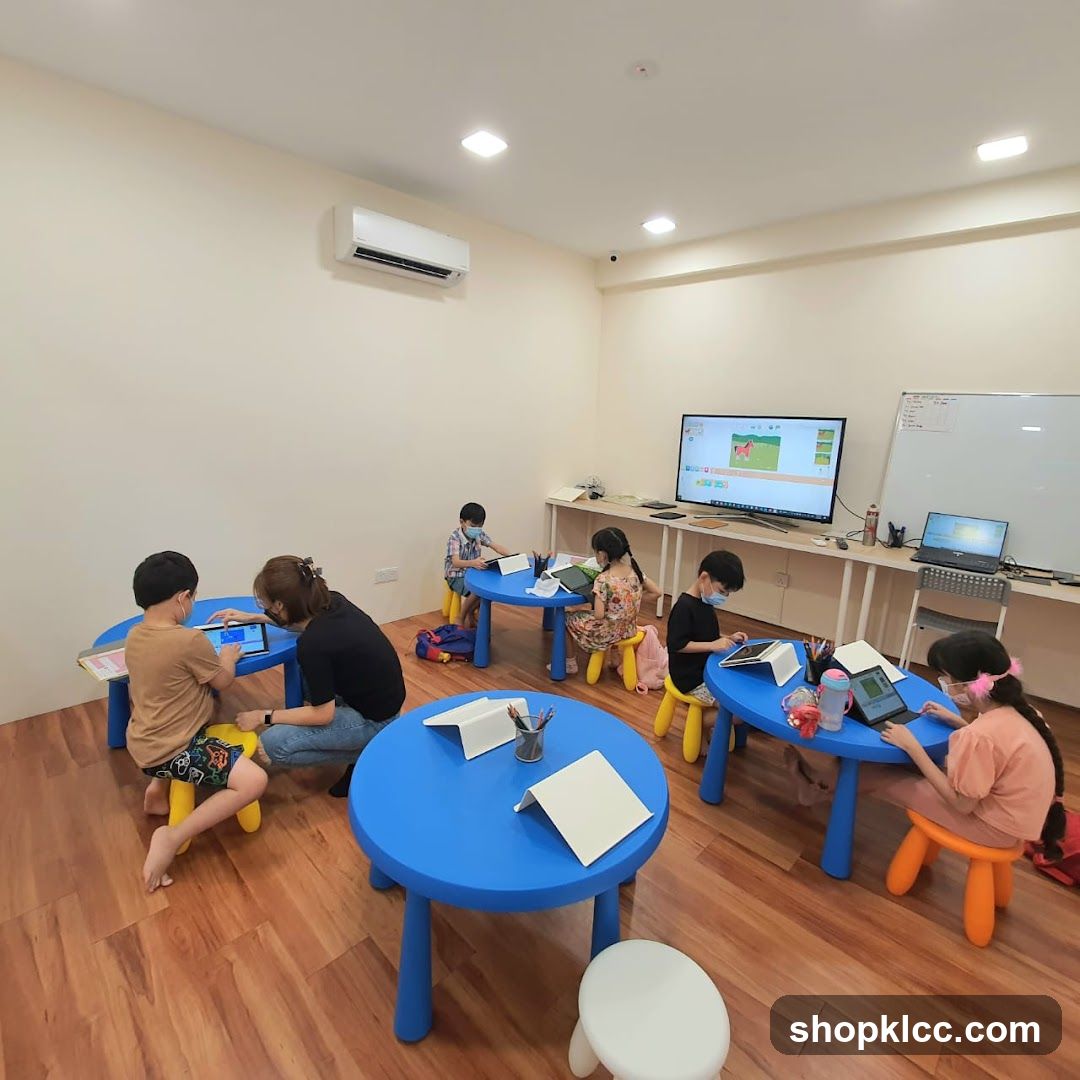 Children learning with tablets