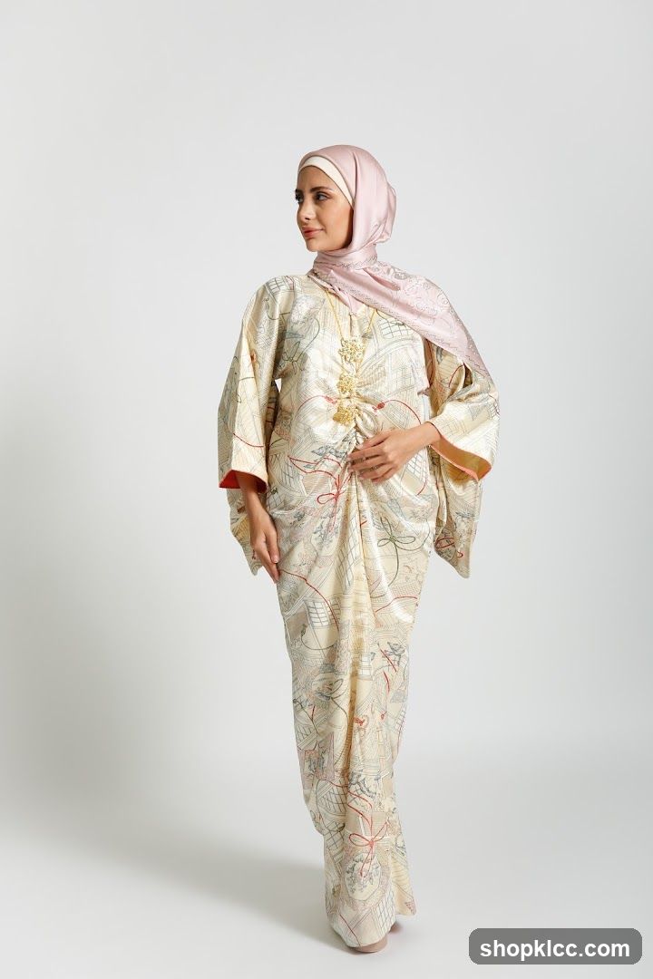 Woman in patterned dress and hijab