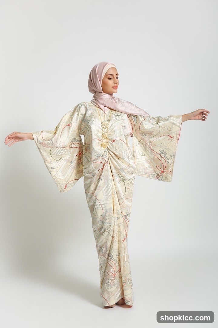 Woman in patterned dress and hijab