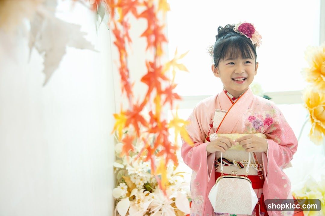 Young Girl in Traditional Japanese Kimono