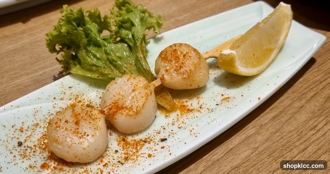 Scallop Skewers with Lemon and Lettuce