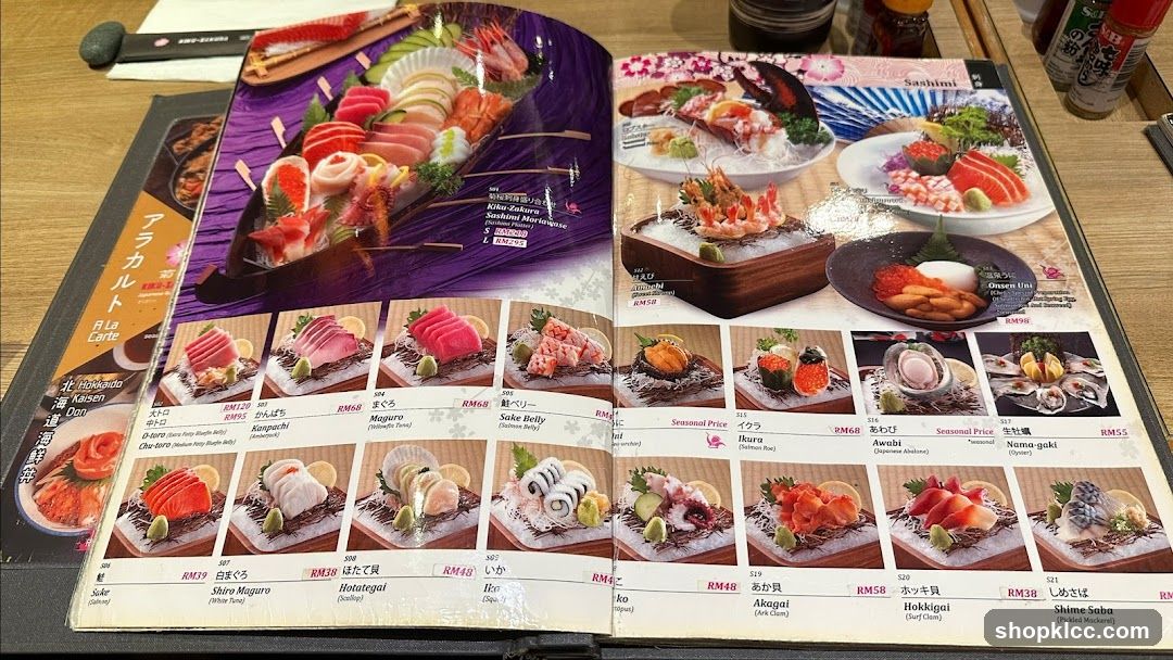 Sashimi Menu