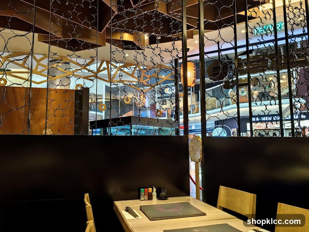 Restaurant Interior with Decorative Screen