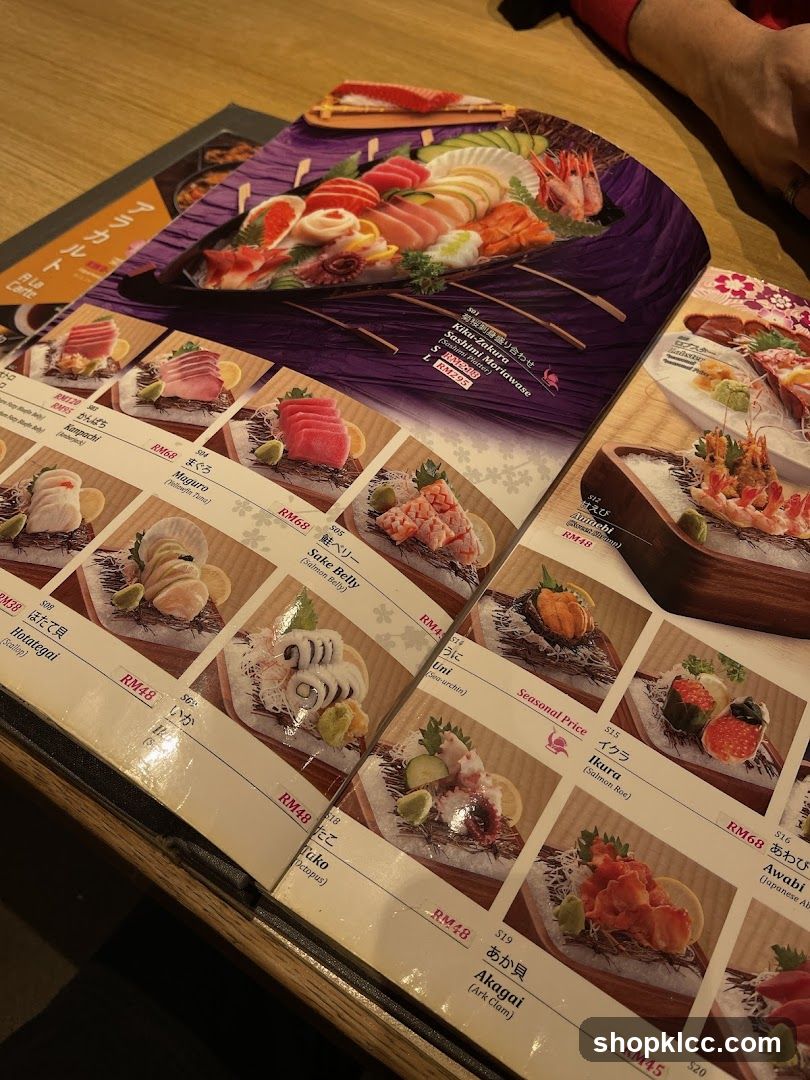 Sashimi Menu