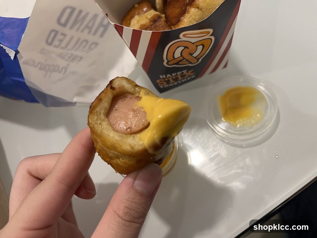 Pretzel Dog with Cheese Dip