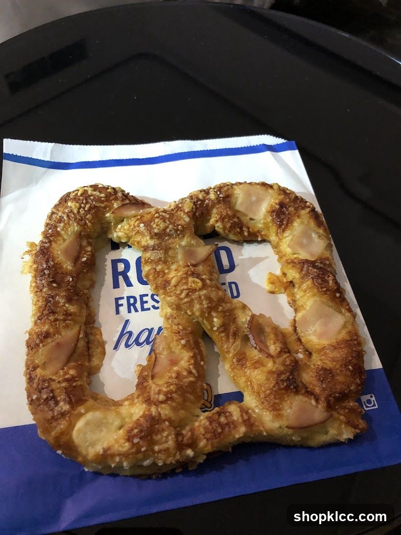 Pretzel on branded paper